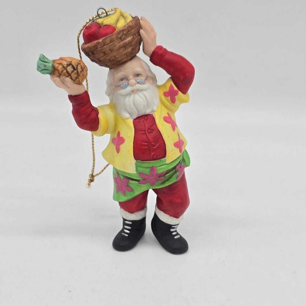 Vintage Danbury Mint Santa Around the World Christmas Tree Ornament-Tahiti EUC